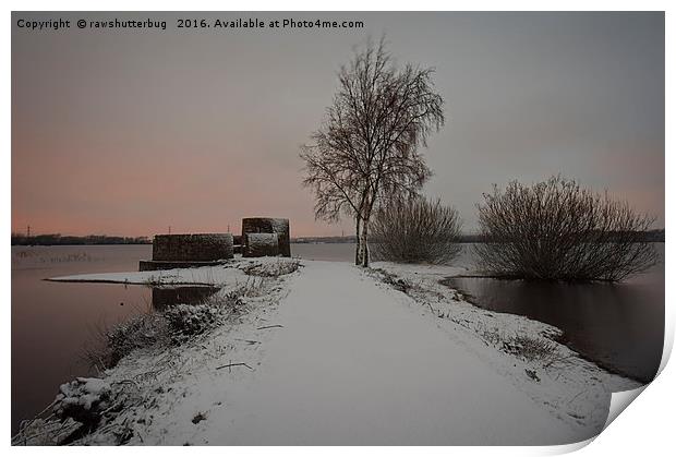 Snowy Chasewater At Sunrise Print by rawshutterbug 