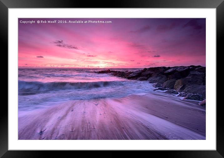 Holland on Sea deep red Framed Mounted Print by Rob Woolf