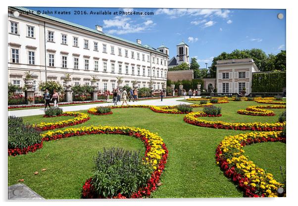 Mirabell Gardens Salzburg Austria  Acrylic by John Keates