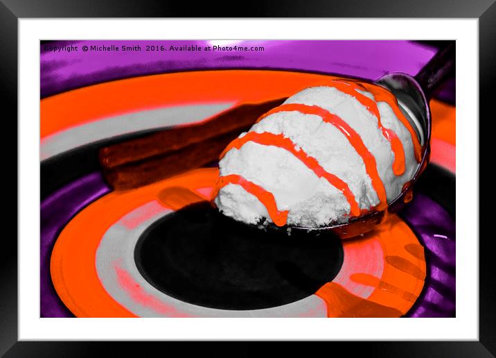Neon ice cream Framed Mounted Print by Michelle Smith