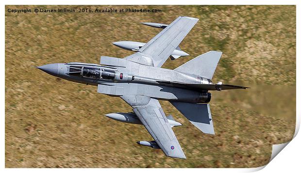 Royal Air Force  Tornado GR4 Low Level in Wales Print by Darren Willmin