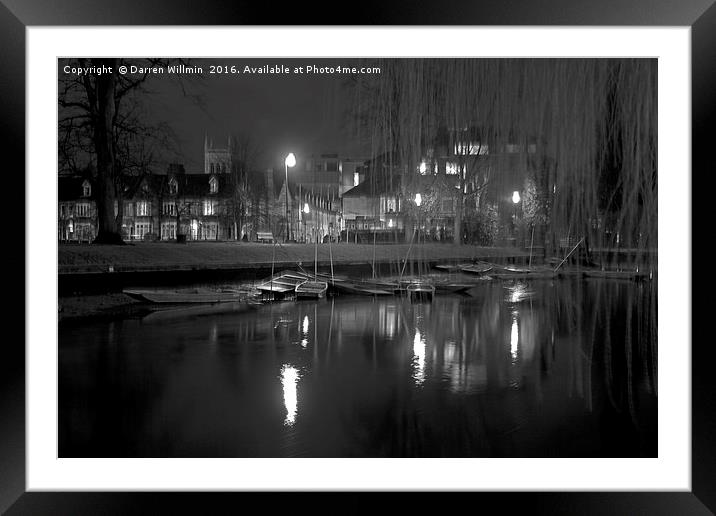 Wintery Weeping Willow in Cambridge Framed Mounted Print by Darren Willmin