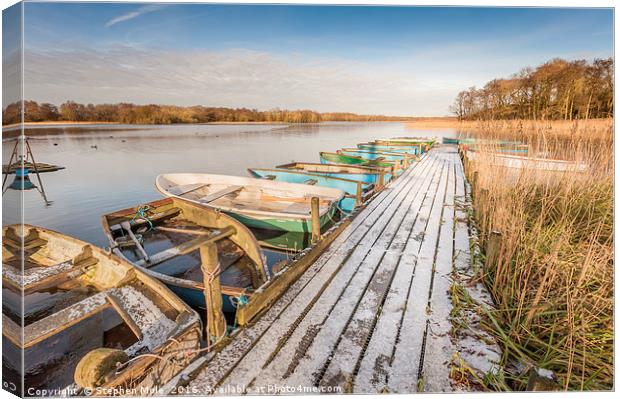 Icy Filby Broad Canvas Print by Stephen Mole