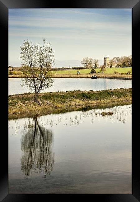 Tree and Church on the River Thurne Framed Print by Stephen Mole