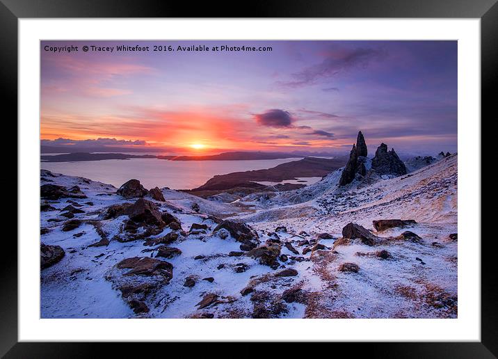 Winter at the Storr  Framed Mounted Print by Tracey Whitefoot