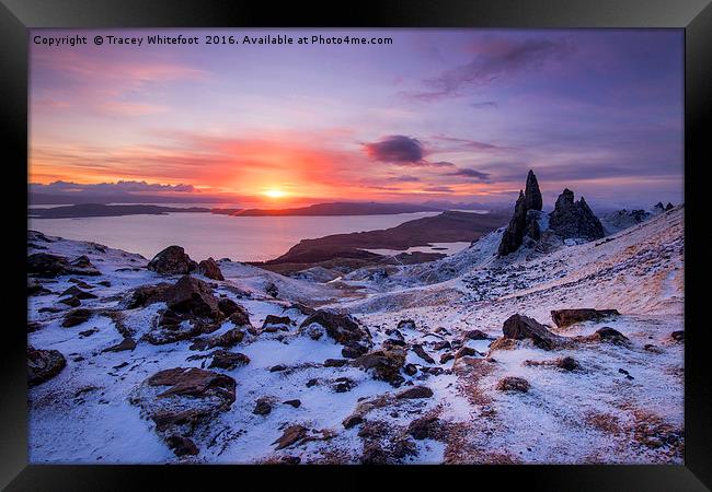 Winter at the Storr  Framed Print by Tracey Whitefoot