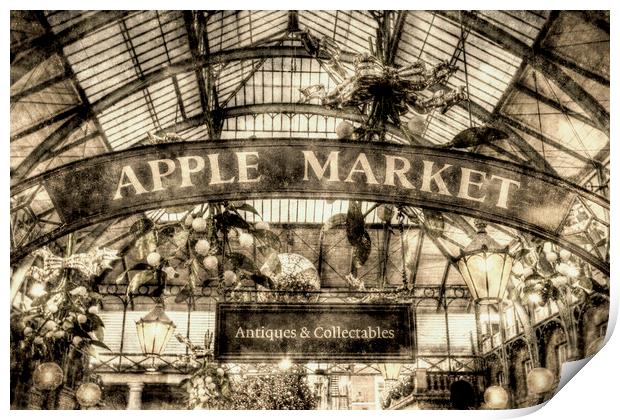 The Apple Market Covent Garden London Vintage Print by David Pyatt