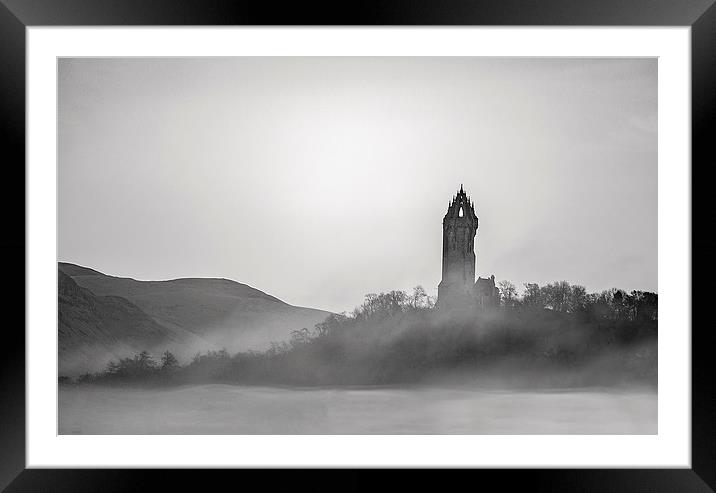 Foggy wallace monument Framed Mounted Print by Jade Scott