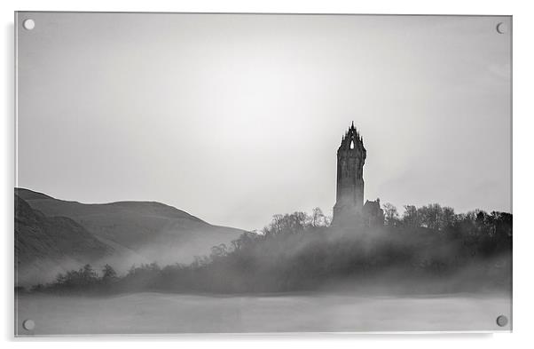 Foggy wallace monument Acrylic by Jade Scott