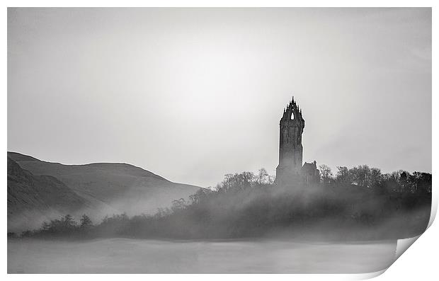 Foggy wallace monument Print by Jade Scott