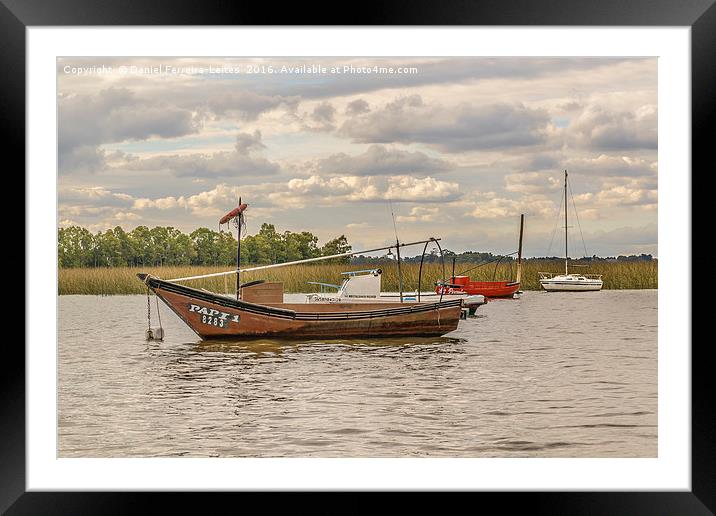 Fishing and Sailboats at Santa Lucia River in Mont Framed Mounted Print by Daniel Ferreira-Leite