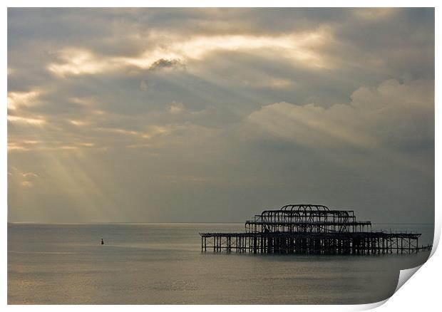 Brighton pier Print by Malcolm Smith