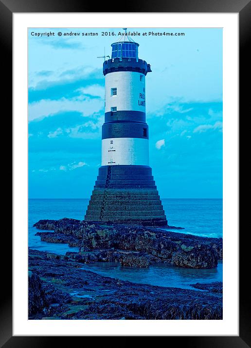 POINT LIGHT HOUSE Framed Mounted Print by andrew saxton