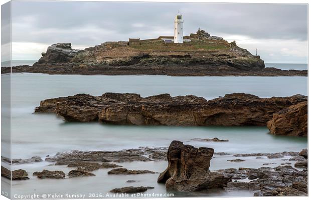 godrevy lighthouse Canvas Print by Kelvin Rumsby