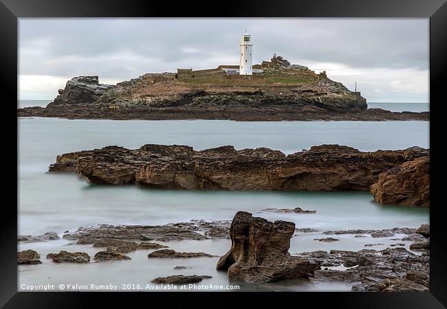 godrevy lighthouse Framed Print by Kelvin Rumsby