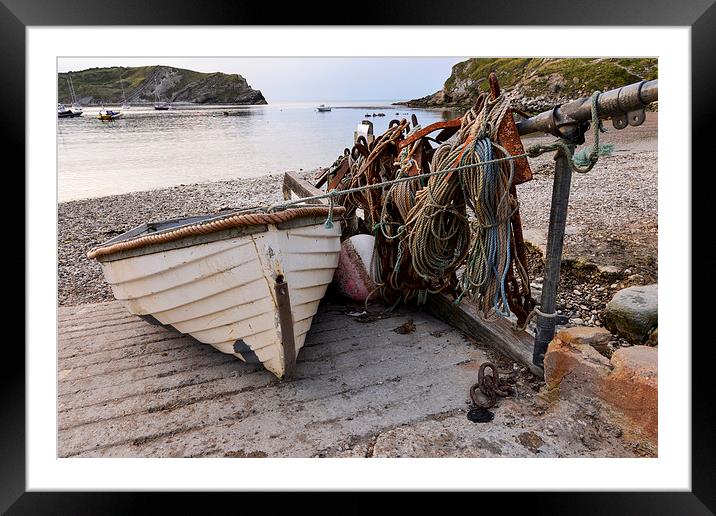Fishing boat on the beach  Framed Mounted Print by Shaun Jacobs