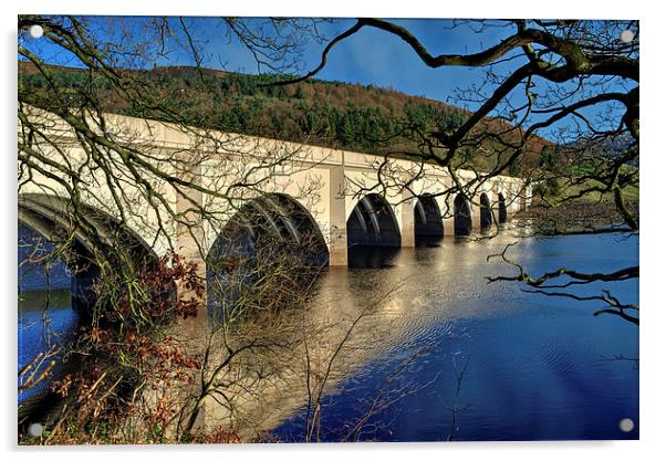 Ashopton Viaduct through the Trees Acrylic by Darren Galpin