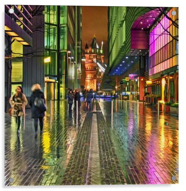 Rain In London Acrylic by Clive Eariss