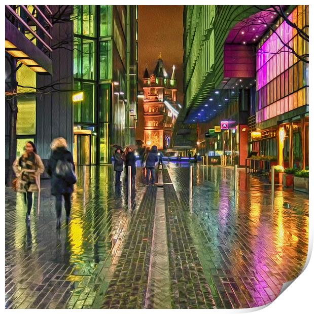 Rain In London Print by Clive Eariss