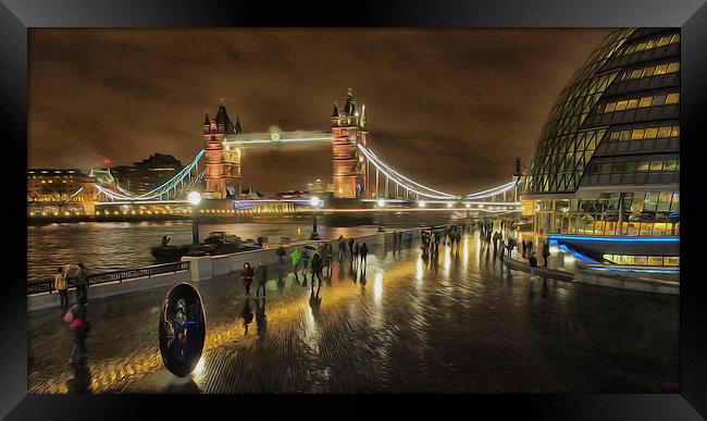 Tower Bridge In Art Framed Print by Clive Eariss