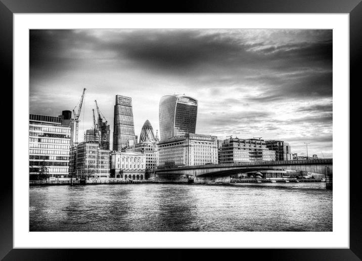 City of London and River Thames Framed Mounted Print by David Pyatt