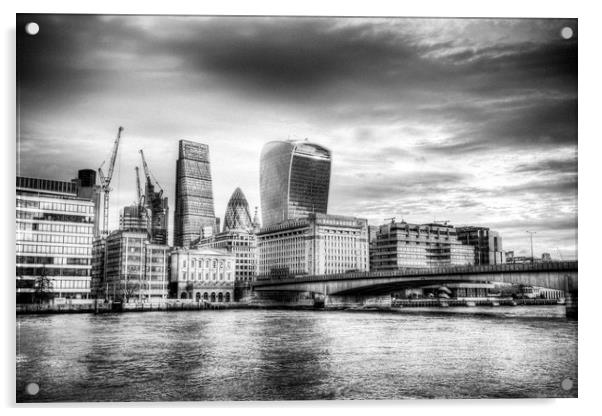 City of London and River Thames Acrylic by David Pyatt