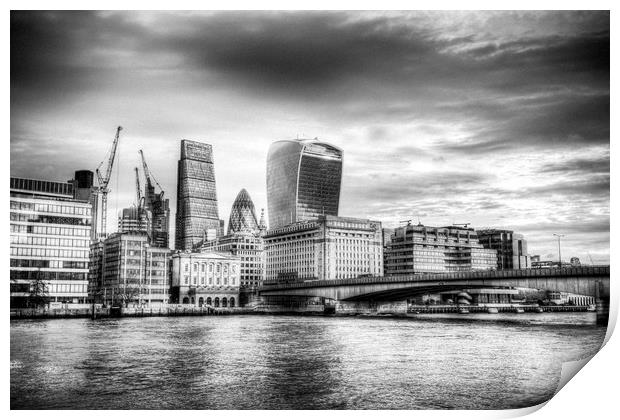 City of London and River Thames Print by David Pyatt