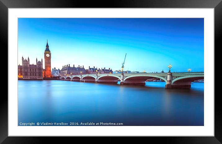 Westminster Bridge Framed Mounted Print by Vladimir Korolkov