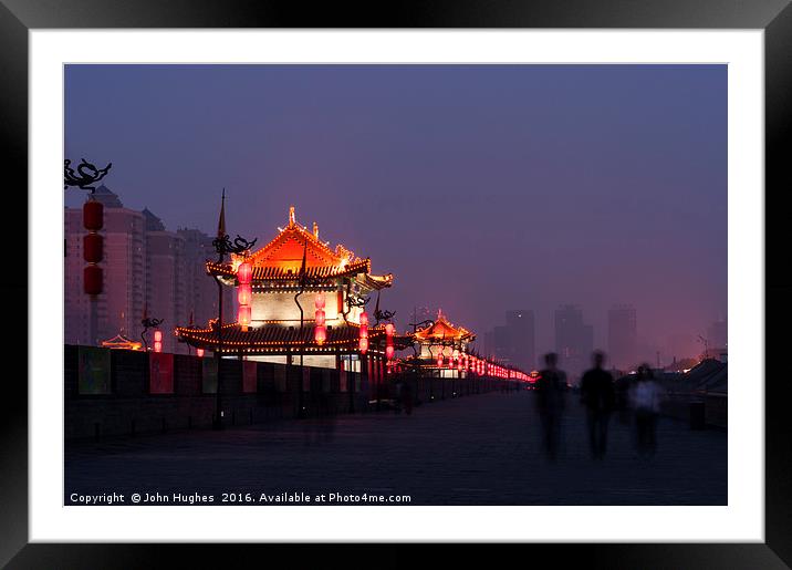 Xian City Walls Framed Mounted Print by John Hughes