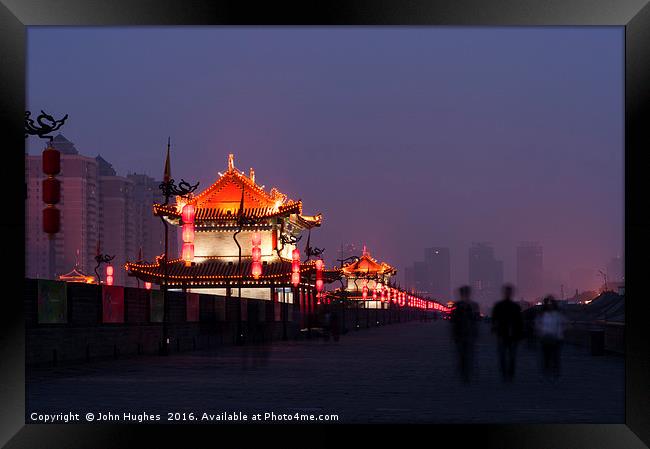 Xian City Walls Framed Print by John Hughes