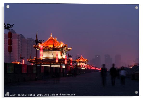 Xian City Walls Acrylic by John Hughes