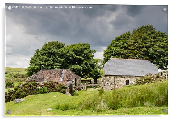 Old Stone Barns Acrylic by Mary Fletcher