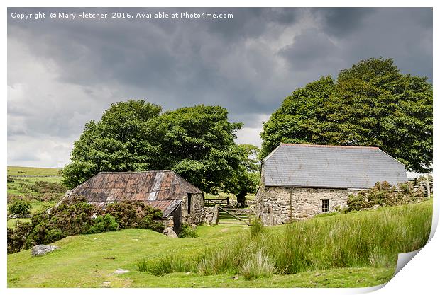 Old Stone Barns Print by Mary Fletcher