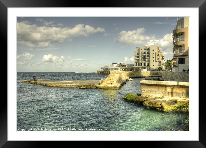 Menqa Jetty  Framed Mounted Print by Rob Hawkins