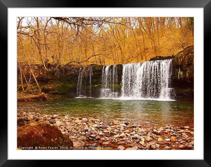 Waterfall in a Wood Framed Mounted Print by Aston Fearon