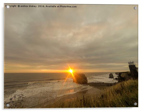  Marsden Rock Sunrise Acrylic by andrew blakey