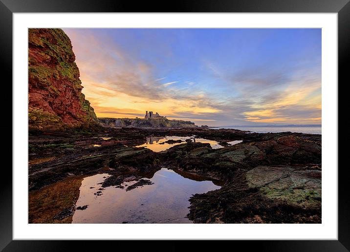Tantallon Castle Sunset from Seacliffe Beach Framed Mounted Print by Miles Gray