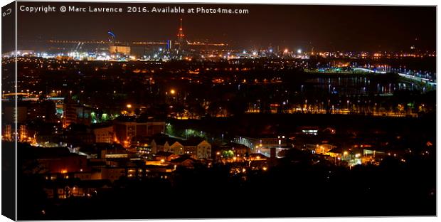 Portsmouth by night Canvas Print by Marc Lawrence