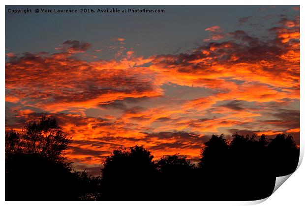 Sunset in Antrim Print by Marc Lawrence