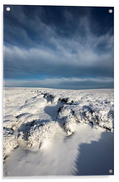Snow on the moors Acrylic by Andrew Kearton
