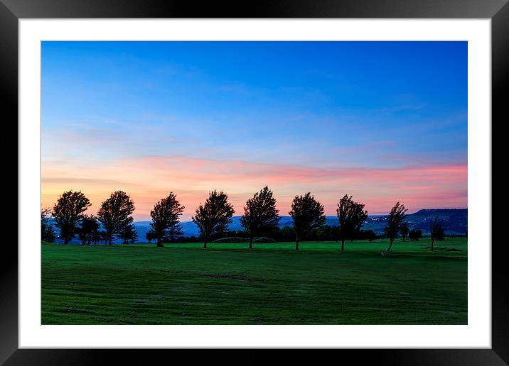 Golf course sunset  Framed Mounted Print by chris smith