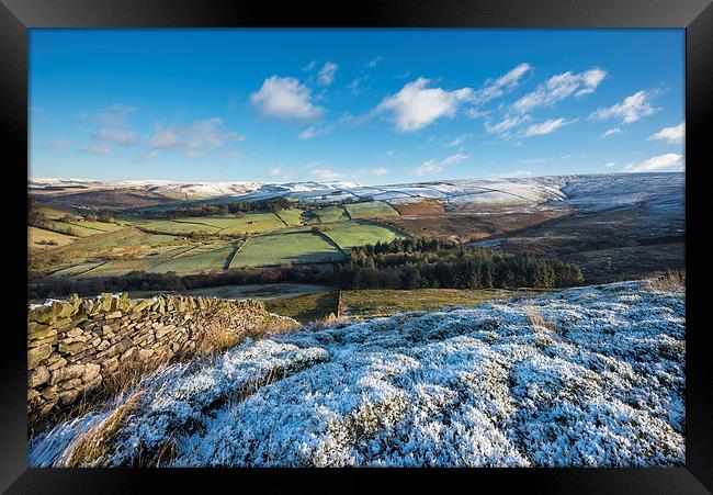 Winter landscape near Glossop, Derbyshire Framed Print by Andrew Kearton