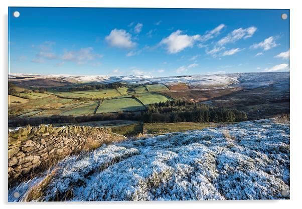 Winter landscape near Glossop, Derbyshire Acrylic by Andrew Kearton