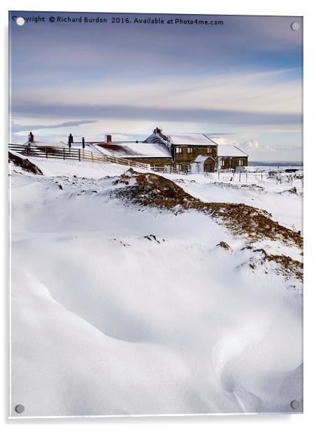 Winter At The Lion Inn On Blakey Rigg Acrylic by Richard Burdon