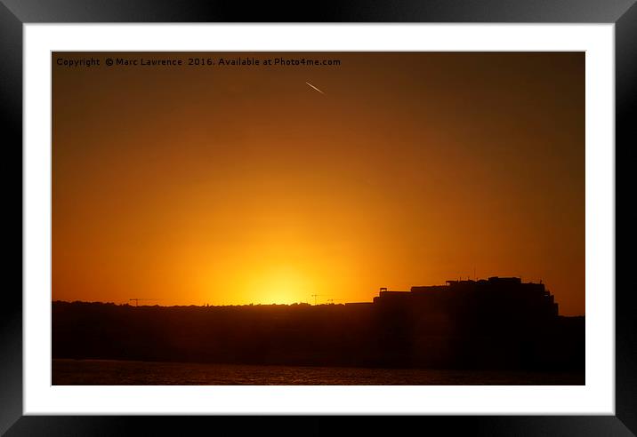 Sunset over Malta Framed Mounted Print by Marc Lawrence