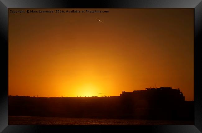 Sunset over Malta Framed Print by Marc Lawrence