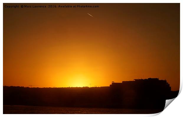 Sunset over Malta Print by Marc Lawrence