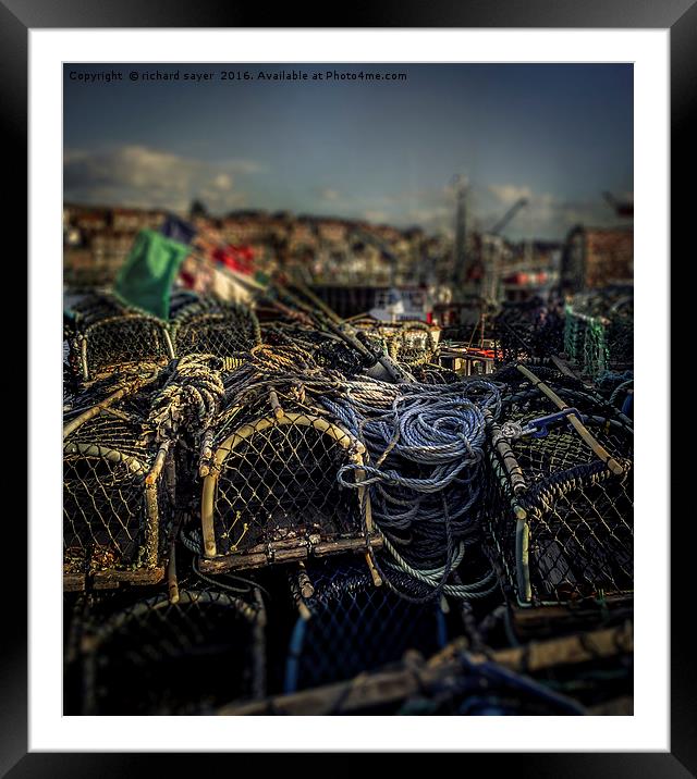 Lobster Pots Framed Mounted Print by richard sayer