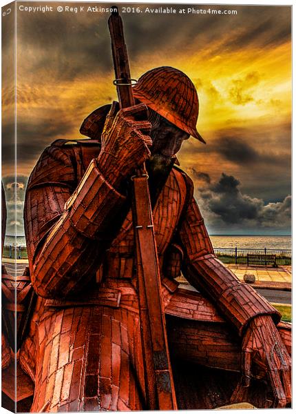 Seaham Tommy - Tired of War Canvas Print by Reg K Atkinson