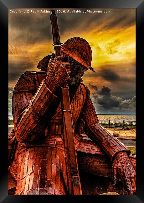 Seaham Tommy - Tired of War Framed Print by Reg K Atkinson